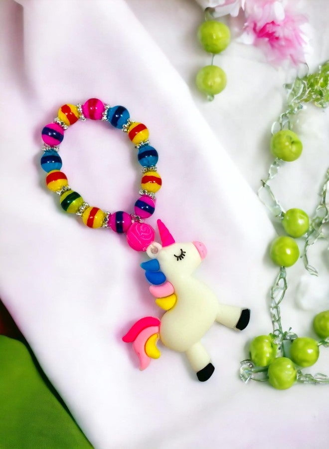 Sesonby Unicorn Rakhi Bracelate Wrist Band For Rakhi Diwali New Year Christmas Birthday Return Gift Festival Events Gifts For Kids Girls (Set 2) - Image 2